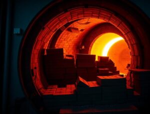 Material refractario en hornos